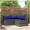 Image de Salon de jardin modulable bleu resine tressee 3 personnes 63 x 63 x 57.5 cm 3 pieces