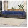 Image de Resine tressee bleu 4 personnes 4 pieces salon de jardin modulable