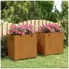 Image de Jardinières avec pieds 2 pcs Rouillé 49x47x50 cm Acier corten