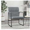 Image de Chaise Longue, Siège avec Dossier Rembourré, Fauteuil avec Pied Antidérapant, Meuble de Salle de Séjour Salon, Moderne, Gris Clair Tissu