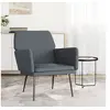 Image de Fauteuil Gris foncé 62x79x79 cm Velours, fauteuil relax, fauteuil de salon, chaise de chambre à coucher, chaise longue, fauteuil de canapé