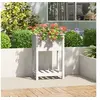 Image de Jardinière avec étagère Blanc 54x34,5x81 cm Bois massif de pin 823753