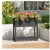 Image de Jardinière avec étagère Gris 82,5x34,5x81 cm Bois massif de pin