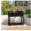 Image de Jardinière avec étagère Noir 82,5x34,5x81 cm Bois massif de pin 823763