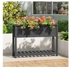 Image de Jardinière avec étagère Gris 111,5x34,5x81cm Bois massif de pin 823768