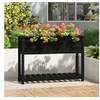 Image de Jardinière avec étagère Noir 111,5x34,5x81cm Bois massif de pin823770