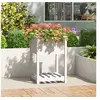 Image de Jardinière avec étagère Blanc 54x54x81 cm Bois massif de pin 823774