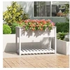 Image de Jardinière avec étagère Blanc 111,5x54x81 cm Bois massif de pin 823788