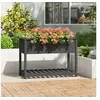 Image de Jardinière avec étagère Gris 111,5x54x81 cm Bois massif de pin