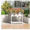 Image de Jardinière avec étagère Blanc 82,5x82,5x81cm Bois massif de pin 823795