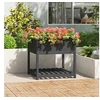 Image de Jardinière avec étagère Gris 82,5x82,5x81 cm Bois massif de pin 823796