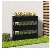 Image de Jardinière Noir 112x25x104,5 cm Bois massif de pin 823924