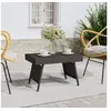 Image de Table d appoint pliable noir 60x40x38 cm résine tressée