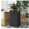 Image de Jardinière noir 40x40x80 cm résine tressée 319415