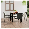 Image de 319879 Chaises de jardin 4 pcs avec coussins Résine tressée Noir
