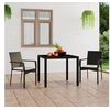 Image de Chaises de jardin lot de 2 avec coussins Résine tressée Noir