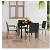 Image de 319883 Chaises de jardin 4 pcs avec coussins Résine tressée Noir