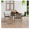 Image de Lot de 4 chaise exterieur empilable non pliable en resine tressee H. 88 cm gris