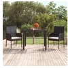 Image de Chaises de jardin lot de 2 avec coussins Résine tressée Noir
