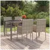 Image de Chaises de jardin avec coussins lot de 4 Résine tressée Gris