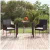 Image de Table de jardin dessus en verre Noir 90x90x75 cm Résine tressée