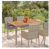 Image de Table de jardin dessus en bois Gris 150x90x75 cm Résine tressée, meubles de jardin, meubles d'extérieur, table, table 319902