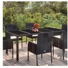 Image de Table de jardin dessus en verre Noir 190x90x75cm Résine tressée