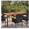 Image de Table de jardin dessus en bois Noir 190x90x75 cm Résine tressée 319905