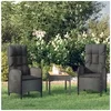 Image de Salon de jardin resine tressee noir 3 pieces 57.0 x 62.5 x 40 2 personnes