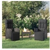 Image de Chaises inclinables de jardin lot de 2 et table résine tressée