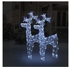 Image de 2x Décorations de Noël de Renne Ornement de Noël Rennes Lumineux Décoration de Fête Maison Intérieur 60x16x100 cm Acrylique