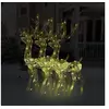 Image de 3x Décorations de Noël de Renne Ornement de Noël Rennes Lumineux Décoration de Fête Maison Intérieur Acrylique 120 cm Blanc Chaud