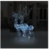 Image de 2x Décorations de Noël de Renne Ornement de Noël Rennes Lumineux Décoration de Fête Maison Intérieur Acrylique 120 cm Blanc Froid