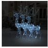Image de 3x Décorations de Noël de Renne Ornement de Noël Rennes Lumineux Décoration de Fête Maison Intérieur Acrylique 120 cm Blanc Froid