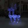 Image de 2x Décorations de Noël de Renne Ornement de Noël Rennes Lumineux Décoration de Fête Maison Salon Intérieur Acrylique 120 cm Bleu
