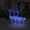 Image de 3x Décorations de Noël de Renne Ornement de Noël Rennes Lumineux Décoration de Fête Maison Salon Intérieur Acrylique 120 cm Bleu