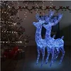 Image de 2x Rennes de Noël XXL Acrylique 250 LED Ornement de Noël Rennes Lumineux Décoration de Fête Maison Jardin Intérieur 180 cm Bleu