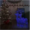 Image de 2x Décorations de Noël de Renne Ornement de Noël Rennes Lumineux Décoration de Fête Maison Jardin Intérieur 60x16x100 cm Acrylique