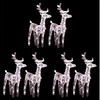 Image de 6x Rennes de Noël 240 LED Décoration de Noël Rennes Illuminés Décoration de Vacances Ornement de Fête Jardin Extérieur Blanc Chaud Acrylique