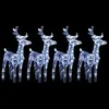 Image de 4x Rennes de Noël 160 LED Décoration de Noël Rennes Illuminés Décoration de Vacances Ornement de Fête Jardin Extérieur Blanc Froid Acrylique