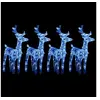 Image de 4x Rennes de Noël 160 LED Décoration de Noël Rennes Illuminés Décoration de Vacances Ornement de Fête Jardin Extérieur Bleu Acrylique