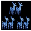 Image de 6x Rennes de Noël 240 LED Décoration de Noël Rennes Illuminés Décoration de Vacances Ornement de Fête Jardin Extérieur Bleu Acrylique