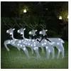 Image de 4x Rennes de Noël Décoration de Noël Rennes Illuminés Décoration de Vacances Ornement de Fête Jardin Extérieur Blanc 80 LED