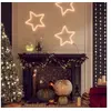 Image de 2x Figures d'Etoiles de Noël avec 48 LED Ornement de Fêtes Décoration de Vacances Lumière de Noël Jardin Extérieur Blanc Chaud 56 cm