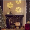 Image de 3x Flocons de Neige de Noël avec LED Décoration de Noël Ornement de Vacances Décoration de Fête Salle de Séjour Blanc Chaud 27x27 cm