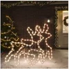 Image de Kerstfiguur rendier met LED's 2 st 57x55x4,5 cm warmwit3154294