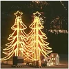Image de 2x Arbres de Noël Pliables avec LED Décoration de Noël Ornement de Vacances Décoration de Fête Jardin Blanc Chaud 87x87x93 cm