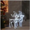 Image de 2x Rennes de Noël Décoration de Noël Ornement de Vacances Décoration de Fête Ornement de Jardin Extérieur Blanc Froid 76x42x87 cm 3154312
