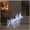 Image de 2x Rennes de Noël Décoration de Noël Ornement de Vacances Décoration de Fête Ornement de Jardin Extérieur Blanc Froid 60x30x60 cm
