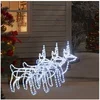 Image de 3x Rennes de Noël Décoration de Noël Ornement de Vacances Décoration de Fête Ornement de Jardin Extérieur Blanc Froid 60x30x60 cm